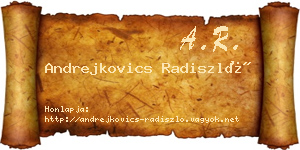 Andrejkovics Radiszló névjegykártya
